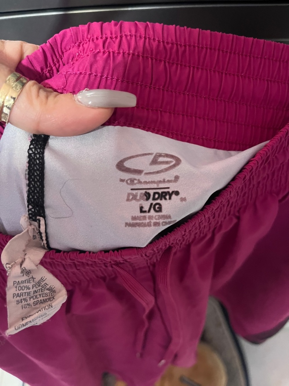 Champion Girls' Magenta Athletic Shorts with Elastic Waist